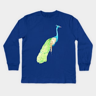 Peacock Simplicity Kids Long Sleeve T-Shirt